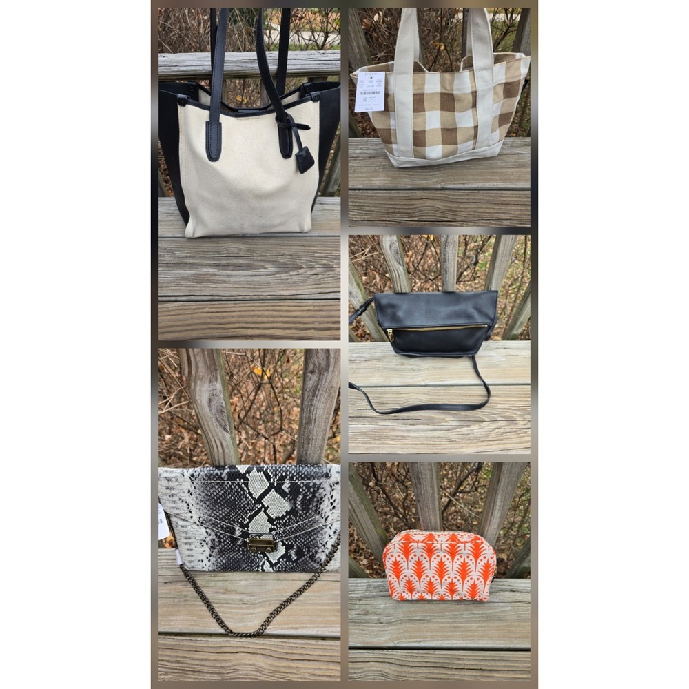 Lot of 5 J.CREW Bags Tote Pouch Crossbody Snakeskin‎ Clutch NWT Mixed Set